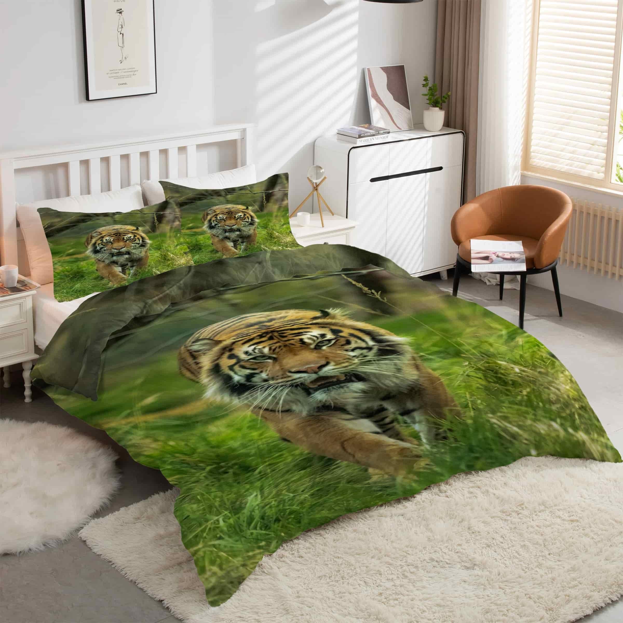 Housse de Couette 200x200 Tigre De Sibérie pour créer une ambiance nature sauvage