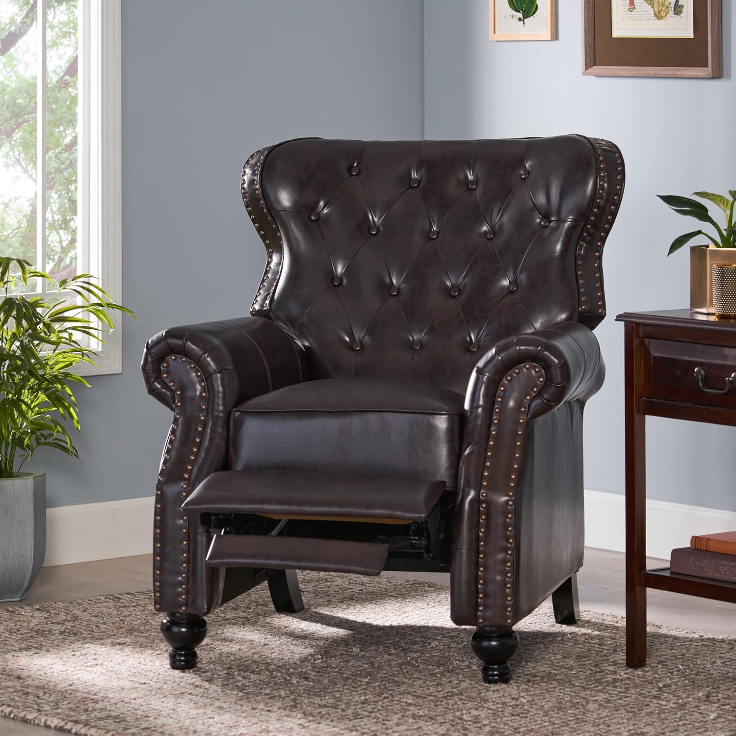 Christopher Knight Home Walder Reconstituted Bycast Leather Recliner, Brown : Home & Kitchen