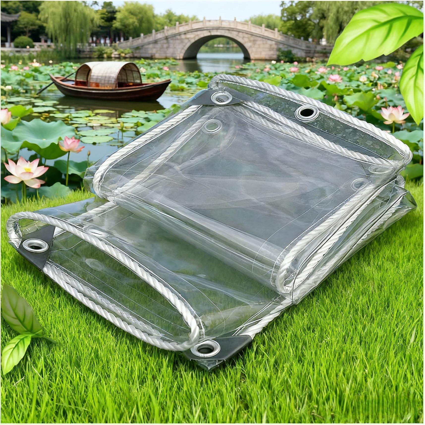 Lona transparente exterior impermeable 148x156 lona lluvia muebles jardin