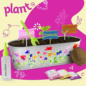 Paint & Plant Flower Growing Kit for Kids - Fun Gardening Kits - Gift Ideas | Birthday Gift Ideas for Girls & Boys Age 5 6 7 8 9 10 11 12 Year Old - Craft Kit for Kids - Art Projects for Ages 5-12 Years