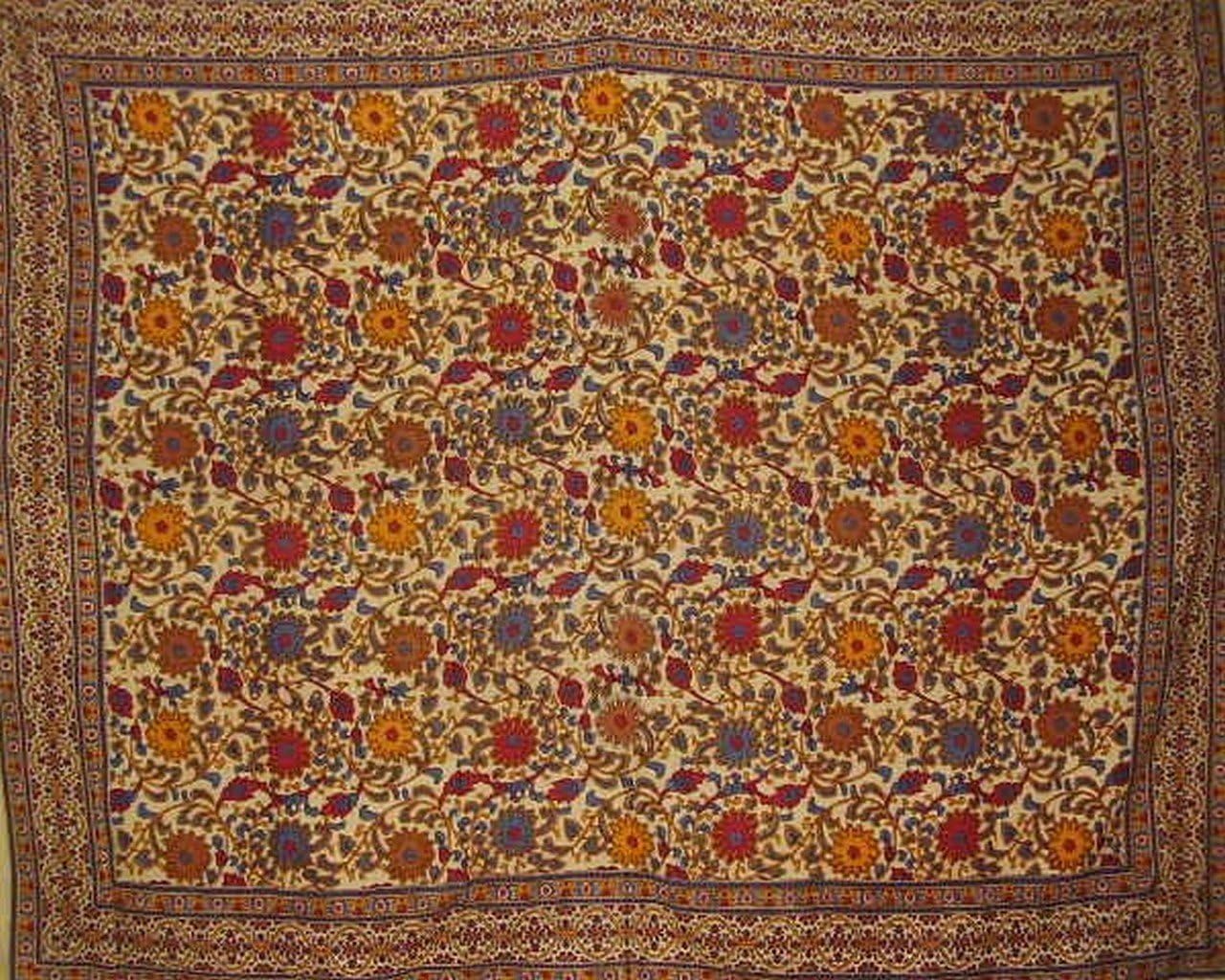 India Arts Sunflower Print Tapestry Cotton Bedspread 108" x 88" Full-Queen Yellow