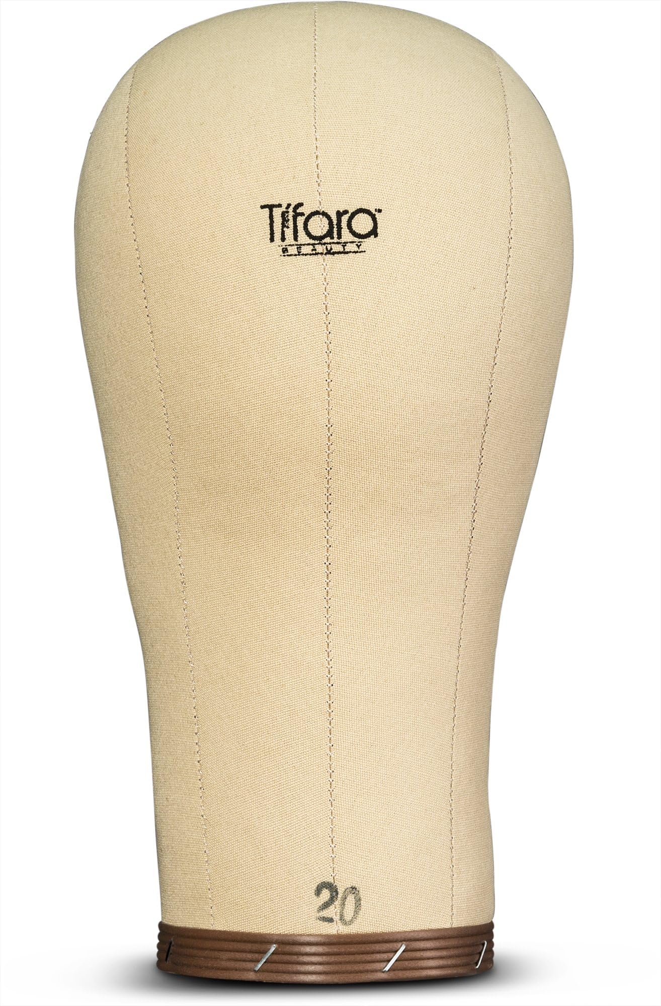 Tifara Beauty Professional Canvas Cork Mannequin Block Head Wig Display with Mount Hole, 11.5’ Long Neck (20')