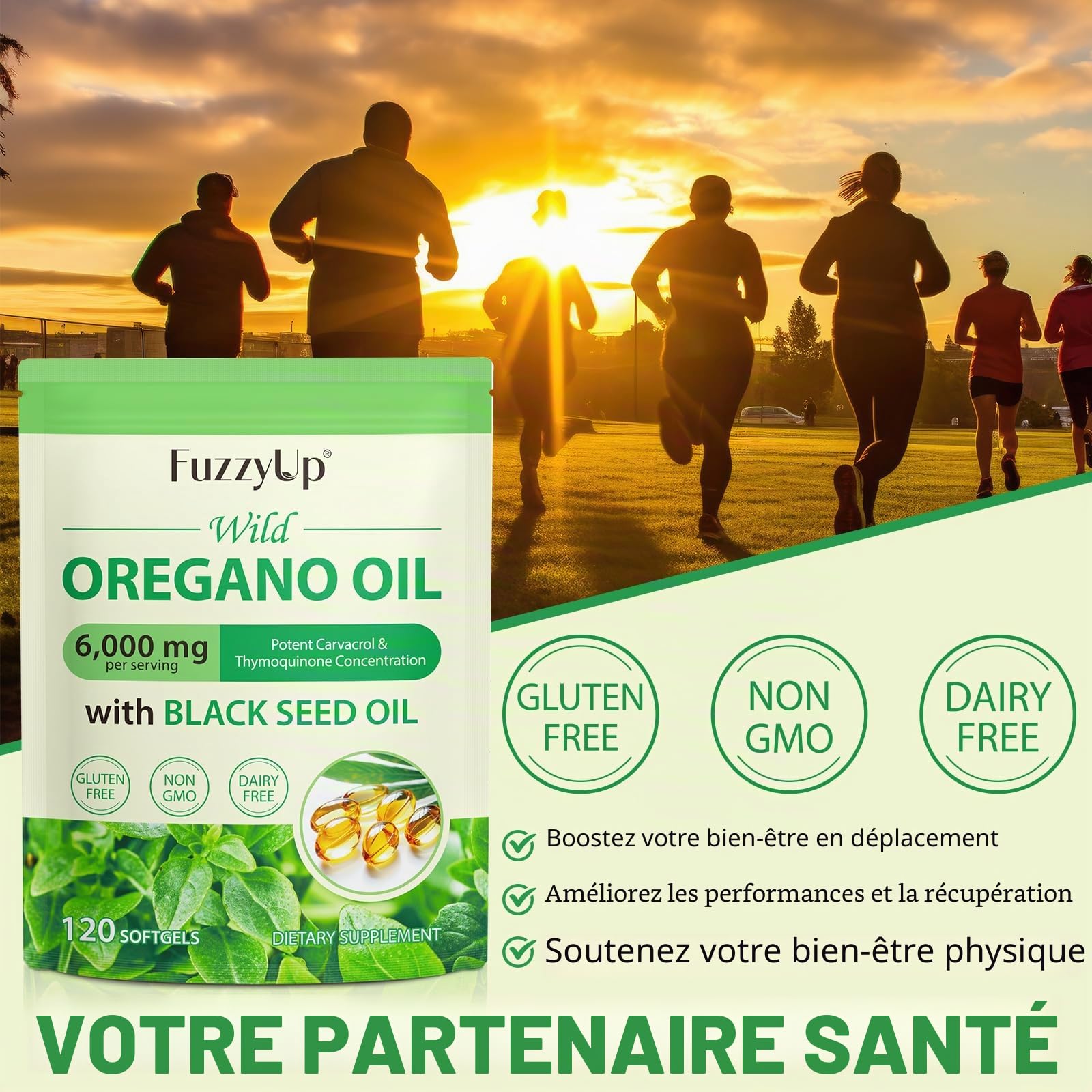 Oil of Oregano, Huile d Origan et Nigelle, Huile d'origan 2 en 1 (6000 mg) avec Huile de Nigelle (200 mg),Carvacrol (165 mg),Biologique, Sans OGM,Favorise la Santé Immunitaire et Digestive,240 Gélules