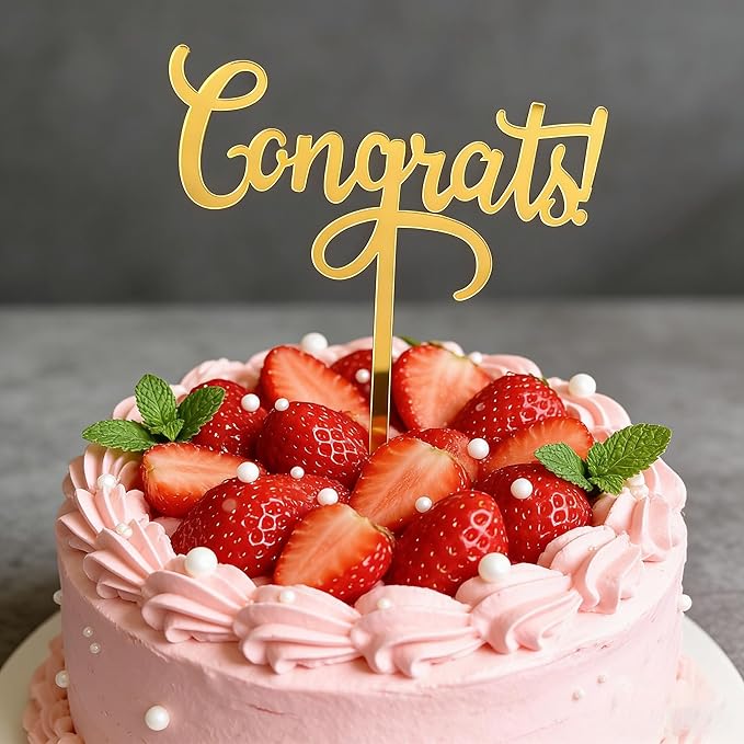 Congratulations Cake Topper - Congrats Cake Topper - Graduation,Wedding,Retirement,Birthday,Anniversary,Celebration Party