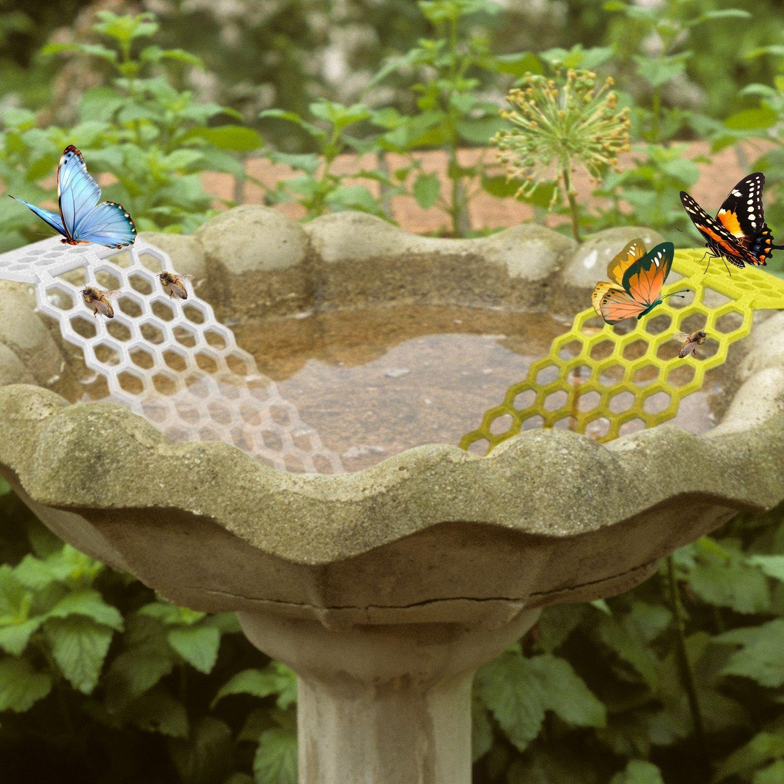 3 Morceaux De Conducteurs D'Abeilles Flottants, Buveurs d'eau À Insectes Colorés, Gare De Papillon D'Abeilles, Jardin À L'Extérieur À L'Extérieur.