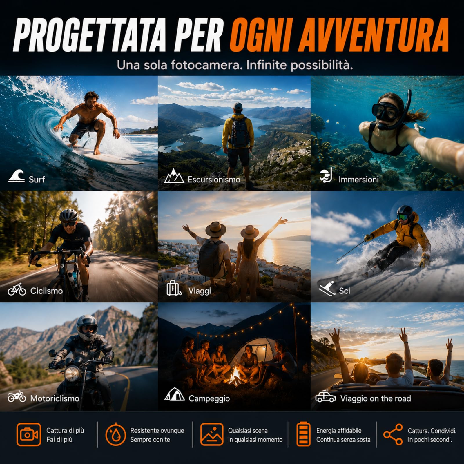 MaxMango D50 33FT Macchina Fotografica Subacquea Impermeabile, 8K 70MP Fotocamera Digitale con 16 GB di Scheda, Doppio Schermo 2.8'' per Selfie, 18x Zoom, Resistente a Polvere e Urti per Snorkeling