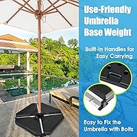 Vista 2 de Giantex 4 piezas de peso base para sombrilla de patio, 195 libras de agua y arena rellena para sombrilla voladiza, base de sombrilla de mercado al