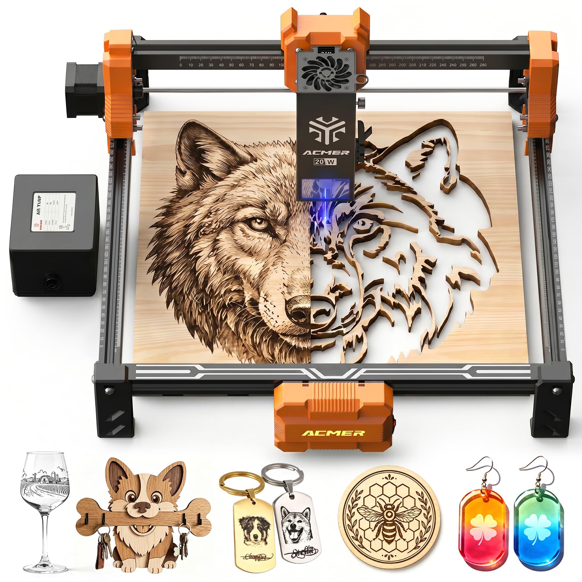 Acmer S2 20W Laser Engraver, Diode Laser Engraving & Cutting Machine with 25L Air Assist,…