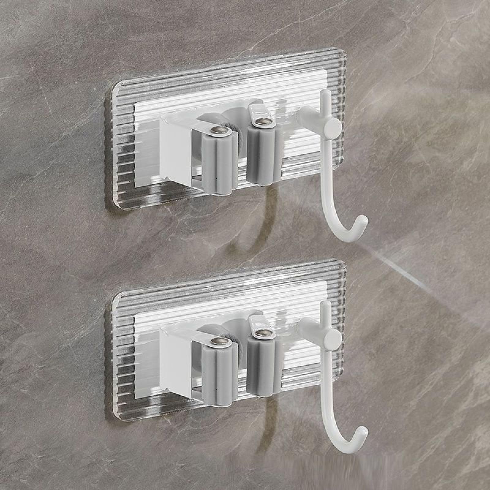 Fixation de Pince Murale de serpillière de Toilette Fixation, Rack de vadrouille à Cendres 3 pcs