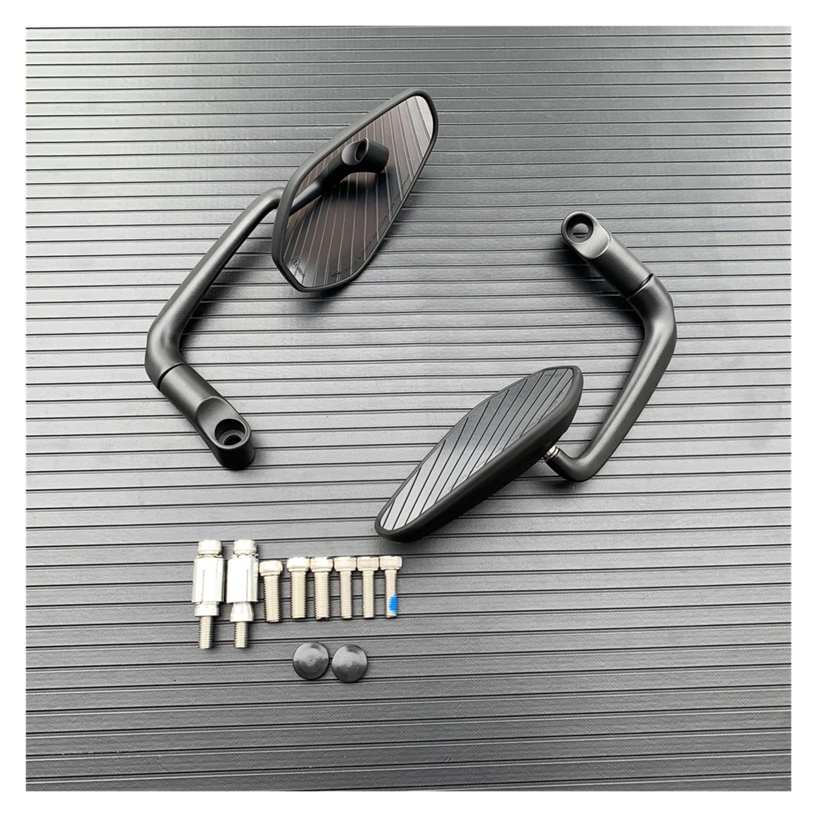 Espejos Moto Espejo Retrovisor De Manillar Ovalado Retro con Barra En L para Motocicleta para Bicicleta De Calle, Scooter, Cruiser Y Chopper Retrovisores Laterales(Black)