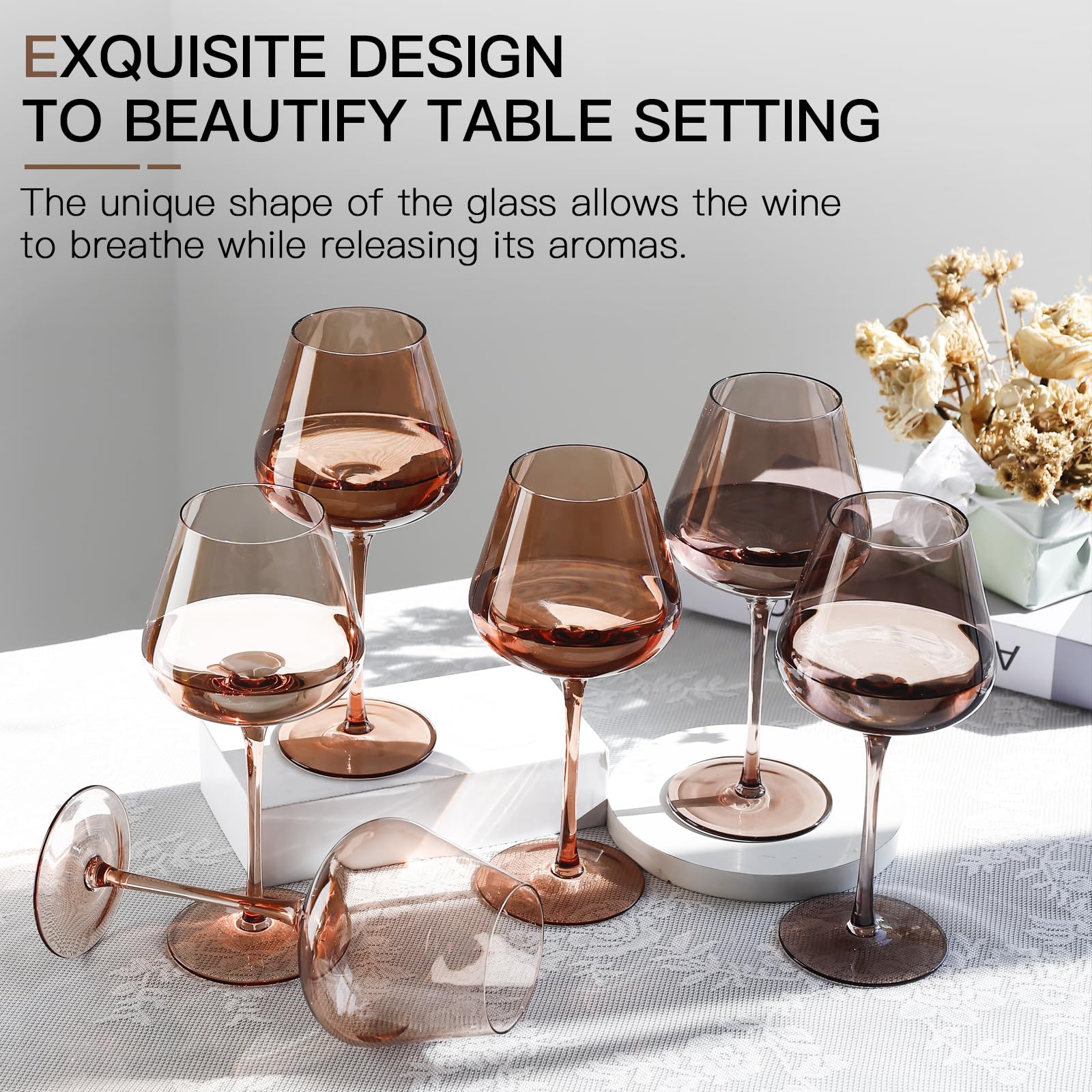 Venus Weinglas-Set, bleifreie Kristall-Burgunder-Weingläser, Glaswaren für Partys und besondere Anlässe, 170 ml, 510 ml