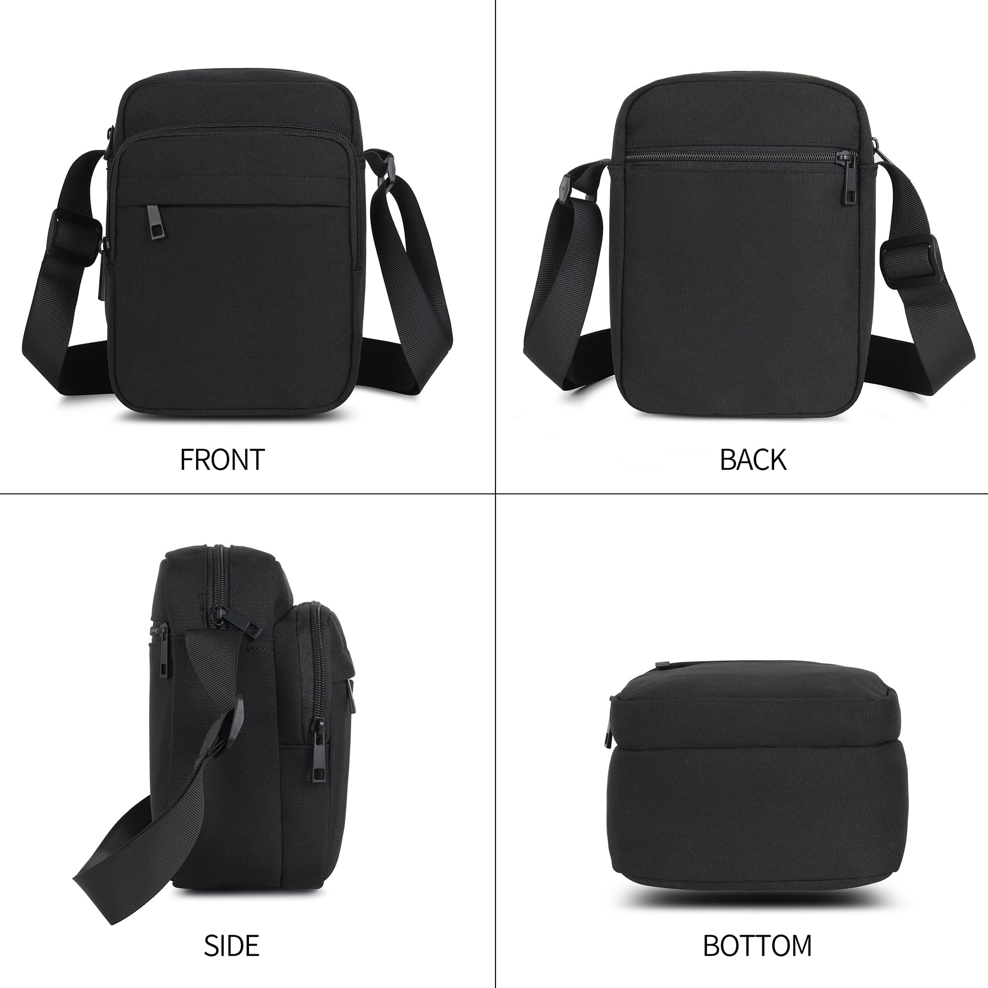 Męska torba na ramię, wodoodporna torba crossbody z zamkiem błyskawicznym i regulowanym paskiem, lekka podróżna torba boczna dla mężczyzn i kobiet, do pracy na świeżym powietrzu, na zakupy, do