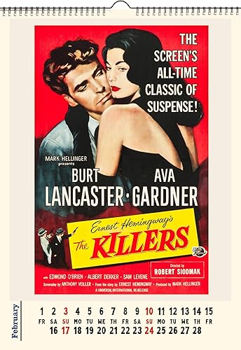 Miniatura 3 de Calendario de pared 2026 13 páginas de 8 x 12 pulgadas, película negra vintage, pósteres de película de explotación retro