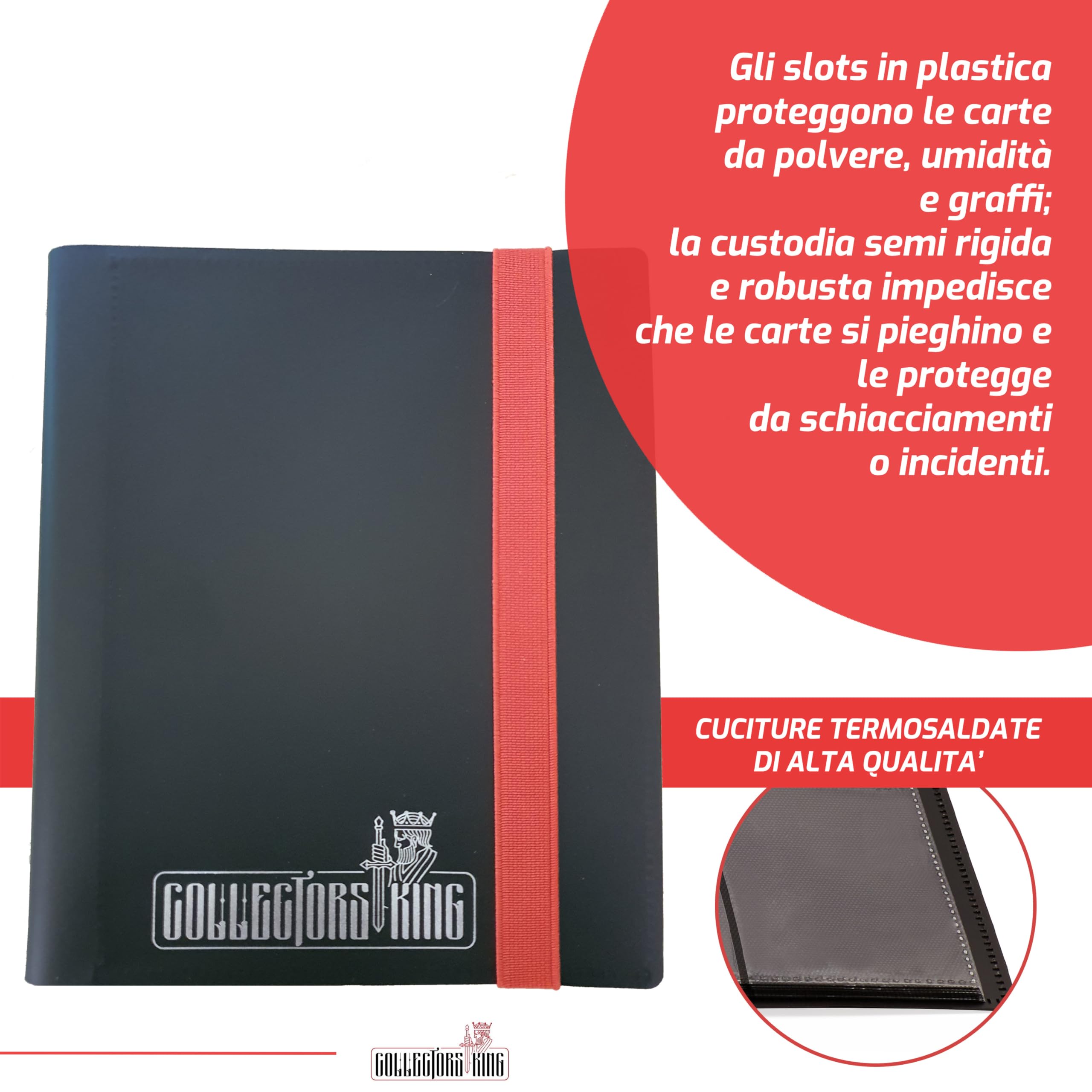 Collectors King Raccoglitore Carte Magic - Album Compatibile per 160 Card di Gx Ex Trainer Go, Yugioh, Mtg, Pokemon - 4 Tasche x Pagina da 9.5x7cm