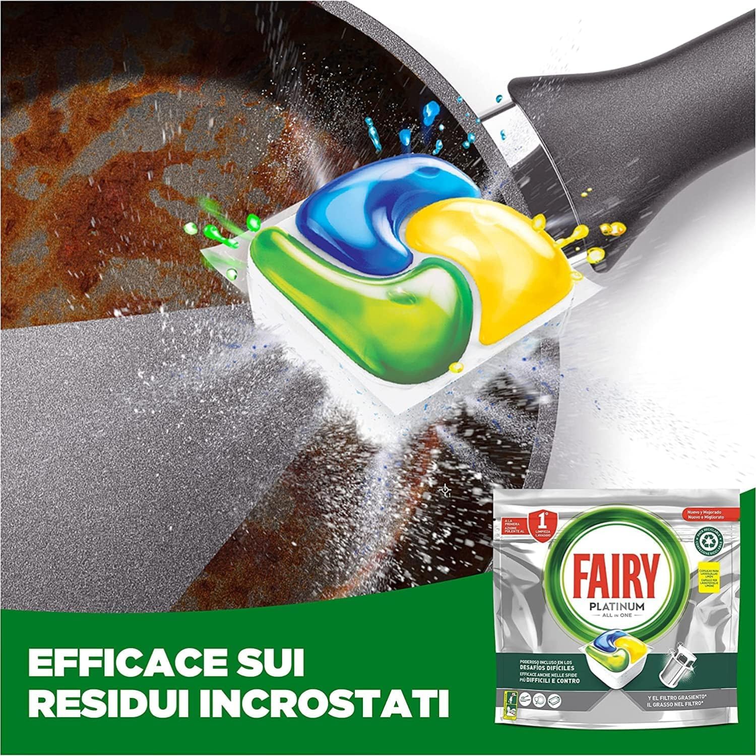 Pastiglie Lavastoviglie Limone – 44 Capsule – Tutto in 1 kit con Spugna Brandizzata SPESA & RISPARMIO Inclusa – Variazioni 2/4/6 Pezzi (6)