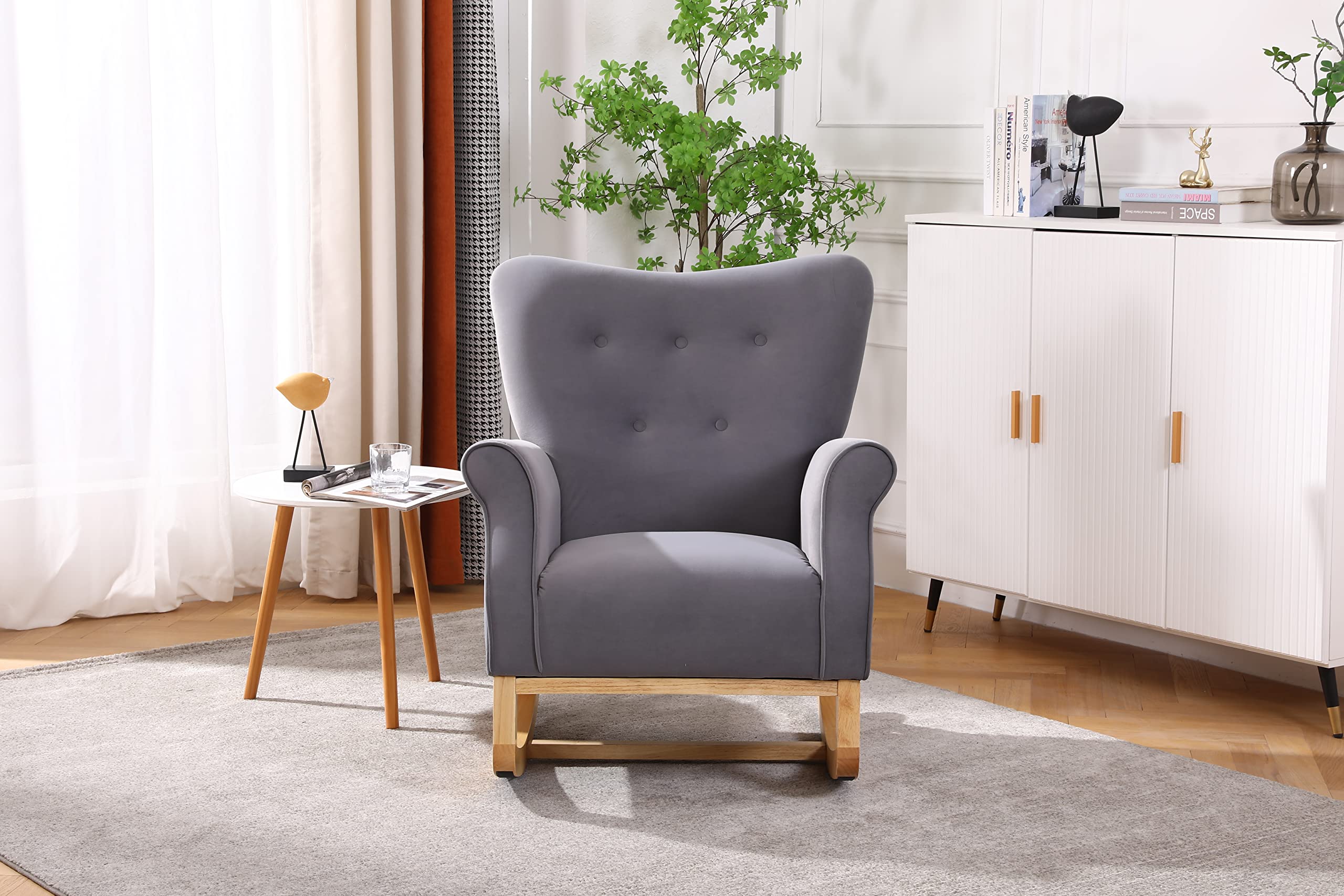 Snapklik.com : Nicbex High Back Rocking Chair Nursery Glider Chair For ...