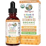 MaryRuth Organics USDA Organic Vitamin D Drops | Vitamin D3 Liquid | Sugar Free | Liquid Vitamin D Drops Immune Support for Infants & Toddlers | VIT D3 | Gluten Free | Non-GMO | 90-150 Servings