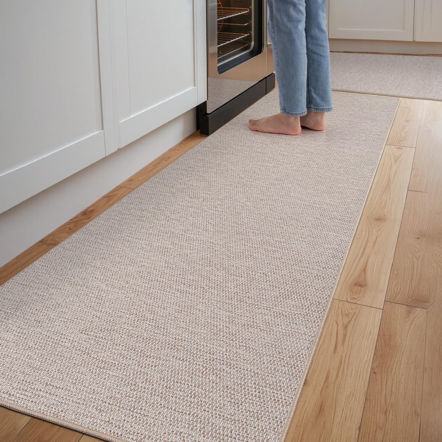 DEXI Kitchen Rug Mat Sets, Rubber Backed Long Floor Mats Non Slip Washable