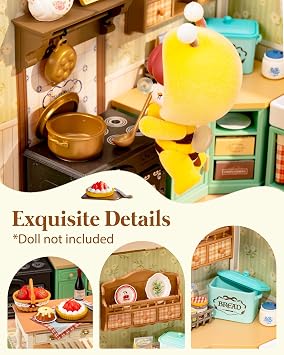 Sexy outfit DIY Miniature House Kits - Lovely Pink Bedroom & Farmhouse Kitchen, Super Creator Model Kit with Adjustable Light, DIY Mini Dollhouse for Collectible Figures