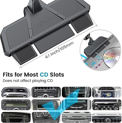 Miniatura 5 de APPS2Car Soporte de cargador inalámbrico para automóvil, ranura para CD, sujeción automática de 15 W, soporte de teléfono de CD de carga rápida para