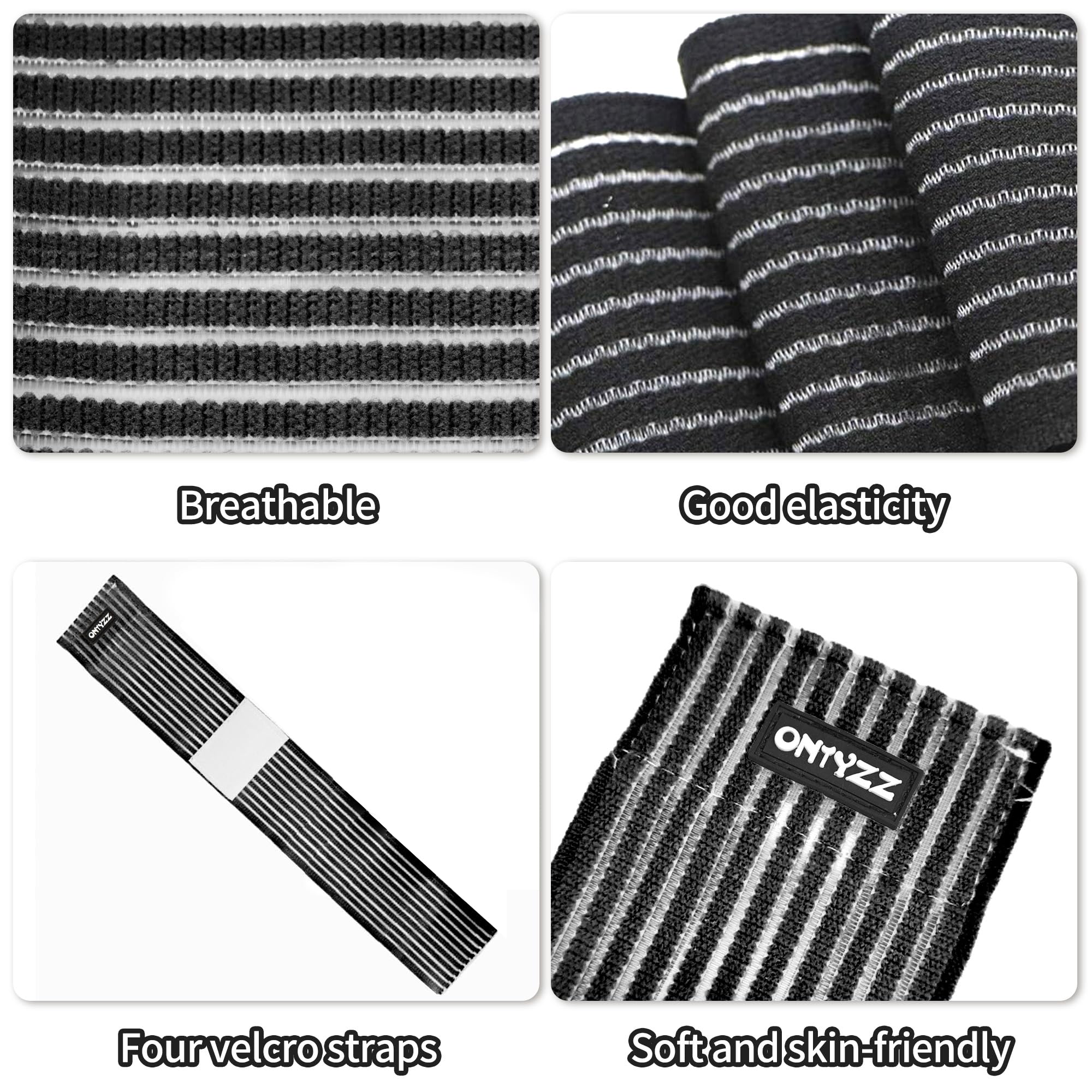 ONTYZZ Fasciatura Polso 1 Pezzo Alta Elasticità Benda da Polso per Sport Palestra Corsa Tozzo Allenamento Bende Elastiche Nero/40cm