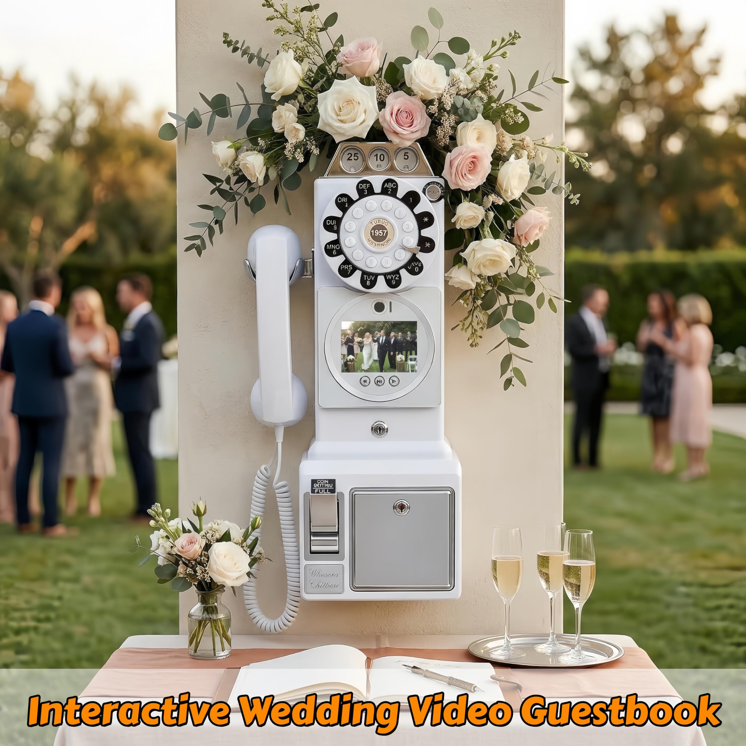 Księga gości wideo i audio na wesela, zaręczyny, rocznice, baby shower i ukończenie szkoły - kreatywna i łatwa w użyciu książka gości telefoniczna zabawa na imprezy