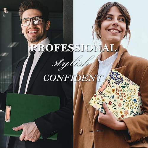 Vista 33 de Ospelelf Carpeta de 3 anillos con cremallera, de cuero, con almacenamiento en portapapeles, calculadora, funda para tablet de 12.1 pulgadas, 5 Rojo