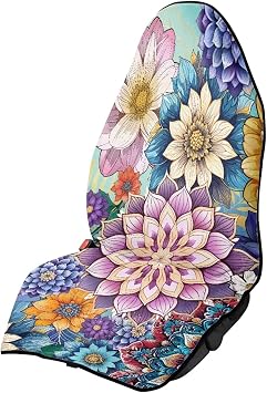 Boho Mandala Flower Car Seat Cover Washable Sweat Towel Waterproof Anti-Slip Stain Resistant Car Seat Towel Cover After Gym Workout Running Swimming Beach and Hiking