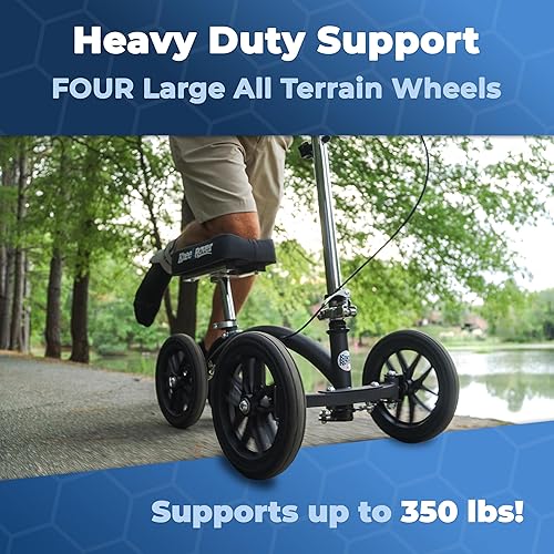 Miniatura 7 de KneeRover QUAD Jr - Rodillera todo terreno para niños y adultos pequeños, para cirugía de pie, andador de rodilla resistente para lesiones de