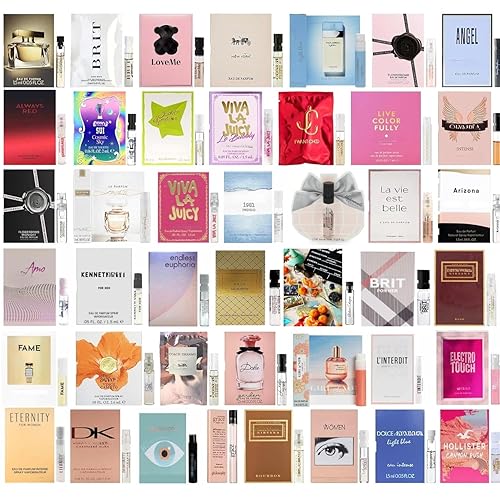 Juego de muestras de perfume de diseñador de alta gama Tradeberry para mujer - (Paquete de 12 viales de muestra)