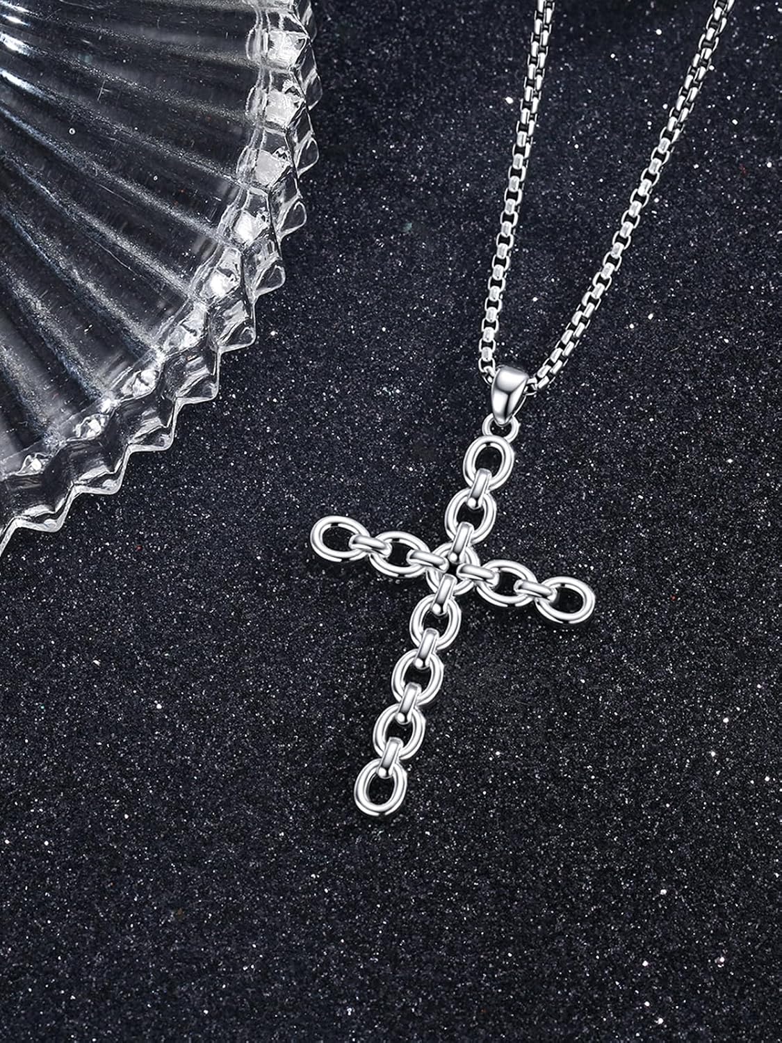 Cross Necklace for Men Women 925 Sterling Silver Crucifix Pendant Christian Jewelry Religious Gifts - Image 5