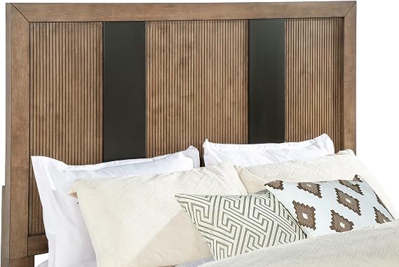 Coaster Home Furnishings Terrace Wood California King Platform Storage Bed with Tall Headboard, Vertical Embellishments, and Two Drawers Bedroom Ash Brown - 224900KW