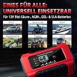 Car Battery Charger 12 V 6 A, HAUSPROFI Car Battery Charger with Repair Function & Winter Mode, Trickle Charger for Car, Motorcycle, AGM, Gel Battery - 6