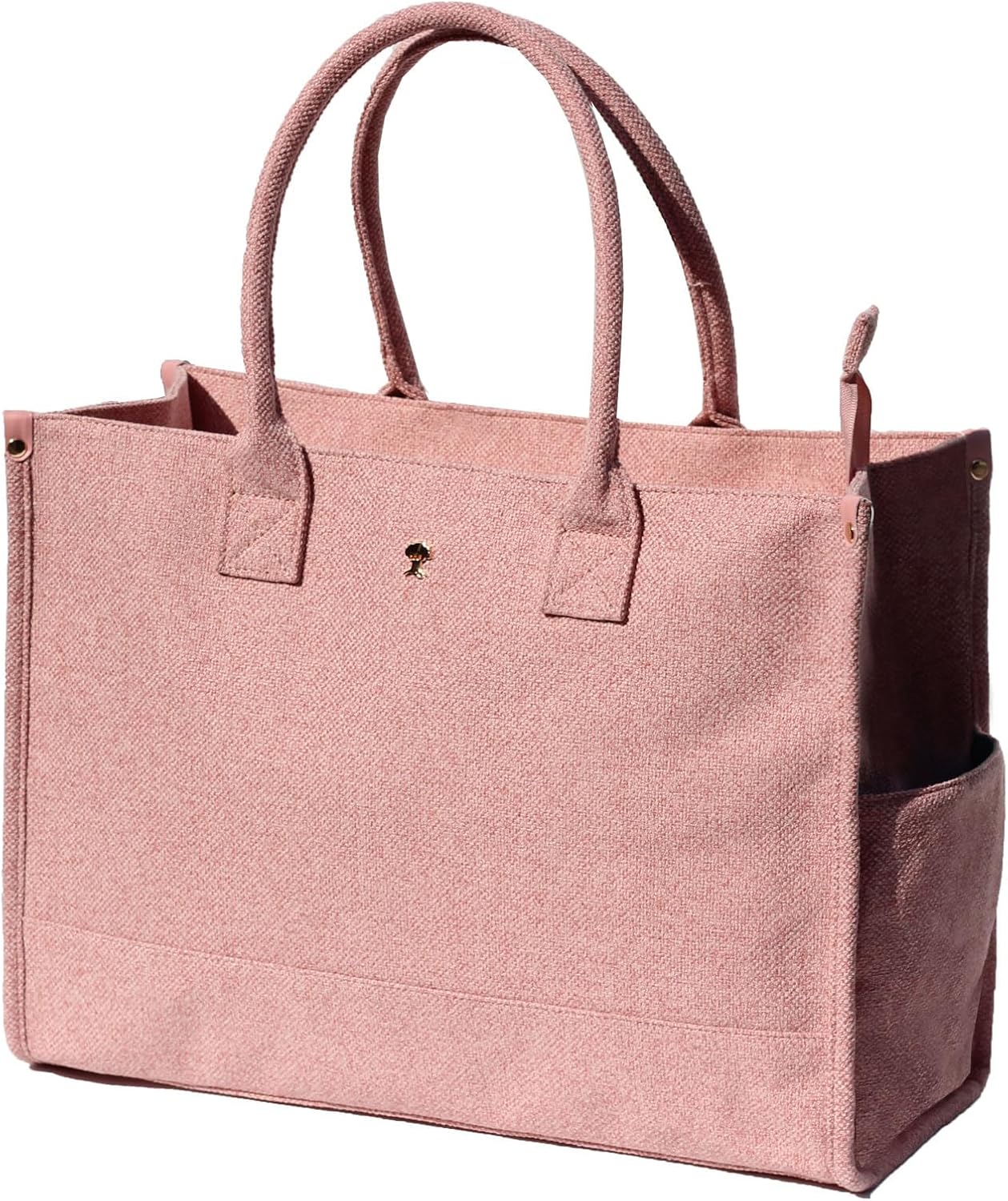 ESVAN Personalized Gifts Canvas Tote Linen Bags Handbags Top Zipper Closure Initial Retro Utility Tote