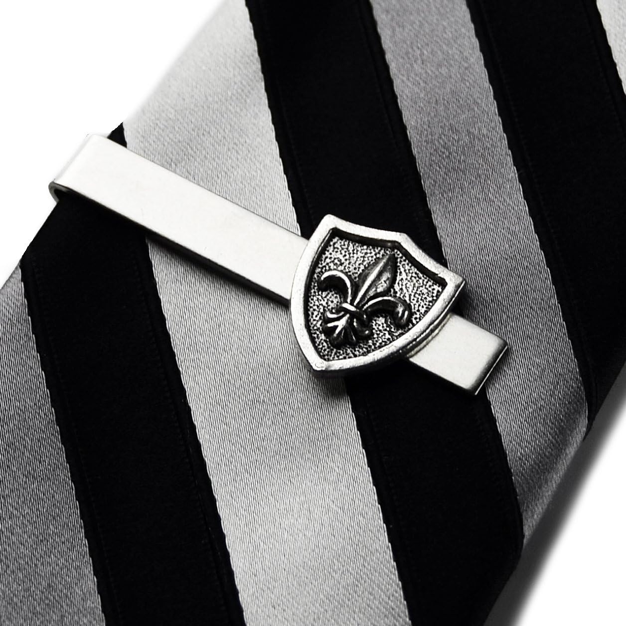 Fleur de Lis Shield Tie Clip
