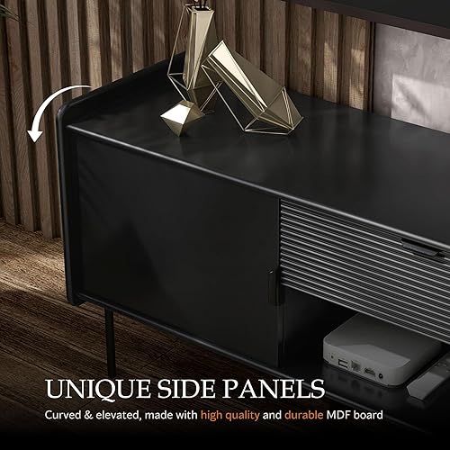 Miniatura 9 de Furniture of America Marcelline - Mueble moderno de TV de 60 pulgadas con estantes y cajón, centro de entretenimiento para televisión de 60