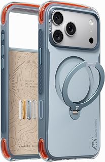 TORRAS Ostand Q3 Air Pro for iPhone 17 Pro Max Case, 360 Magnetic Stand, Fit for MagSafe, Dual Airbag Protection, Anti-Slip Shockproof Phone Case for iPhone 17 Pro Max, Glacier Blue
