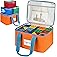 4 Pack Magnetic Tiles Storage Bags,Magnetic Tile Storage Bin,Toy Organizer Case with Mesh Pocket and Tag Pocket for Board Gam