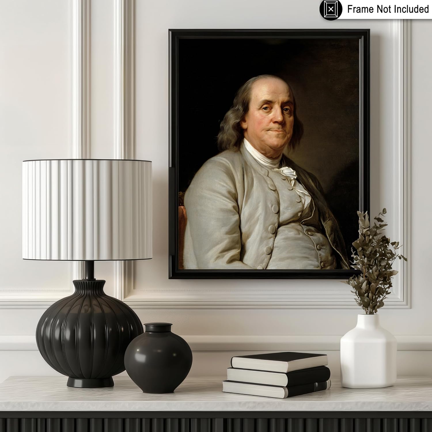 Poster Master Benjamin Franklin Poster - Benjamin Franklin Portrait Print - President Art - Founding Father Art - Politics Illustration - Patriotic Design - Office or Living Room Decor - 8x10 UNFRAMED Wall Print