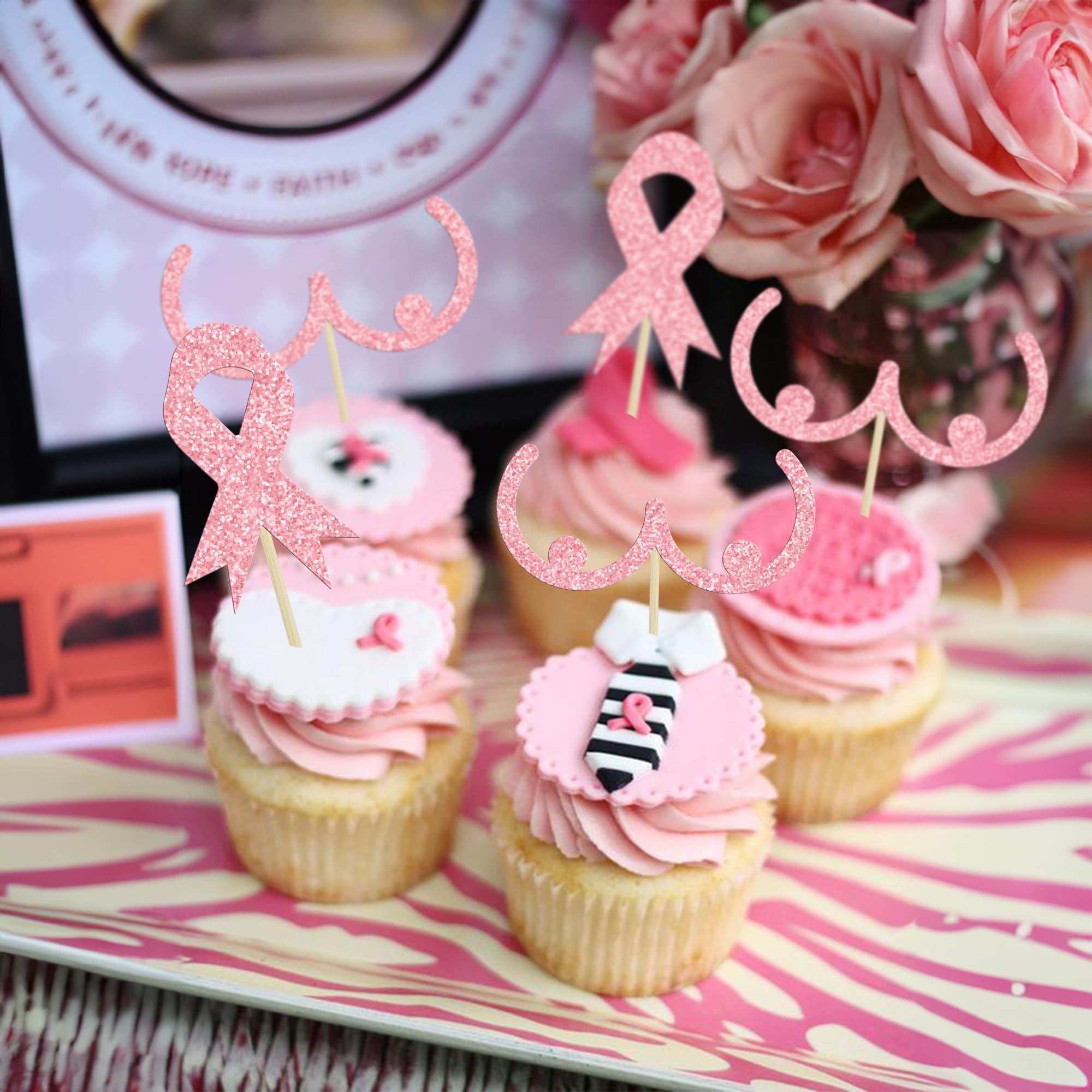 Gyufise 24 decorazioni per cupcake con glitter per la