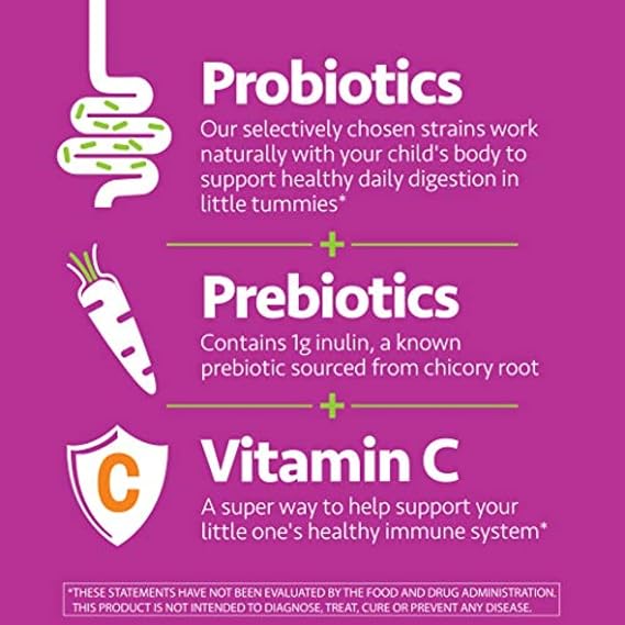 up4 Kids Probiotic Gummies with Prebiotics & Vitamin C, for Ages 3+, 30 Ct
