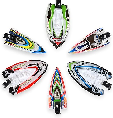 Miniatura 6 de Juguete de baño, bote de viento, paquete de 12 juguetes surtidos de barco de baño, barco de velocidad de yate para piscina, playas y bañeras,