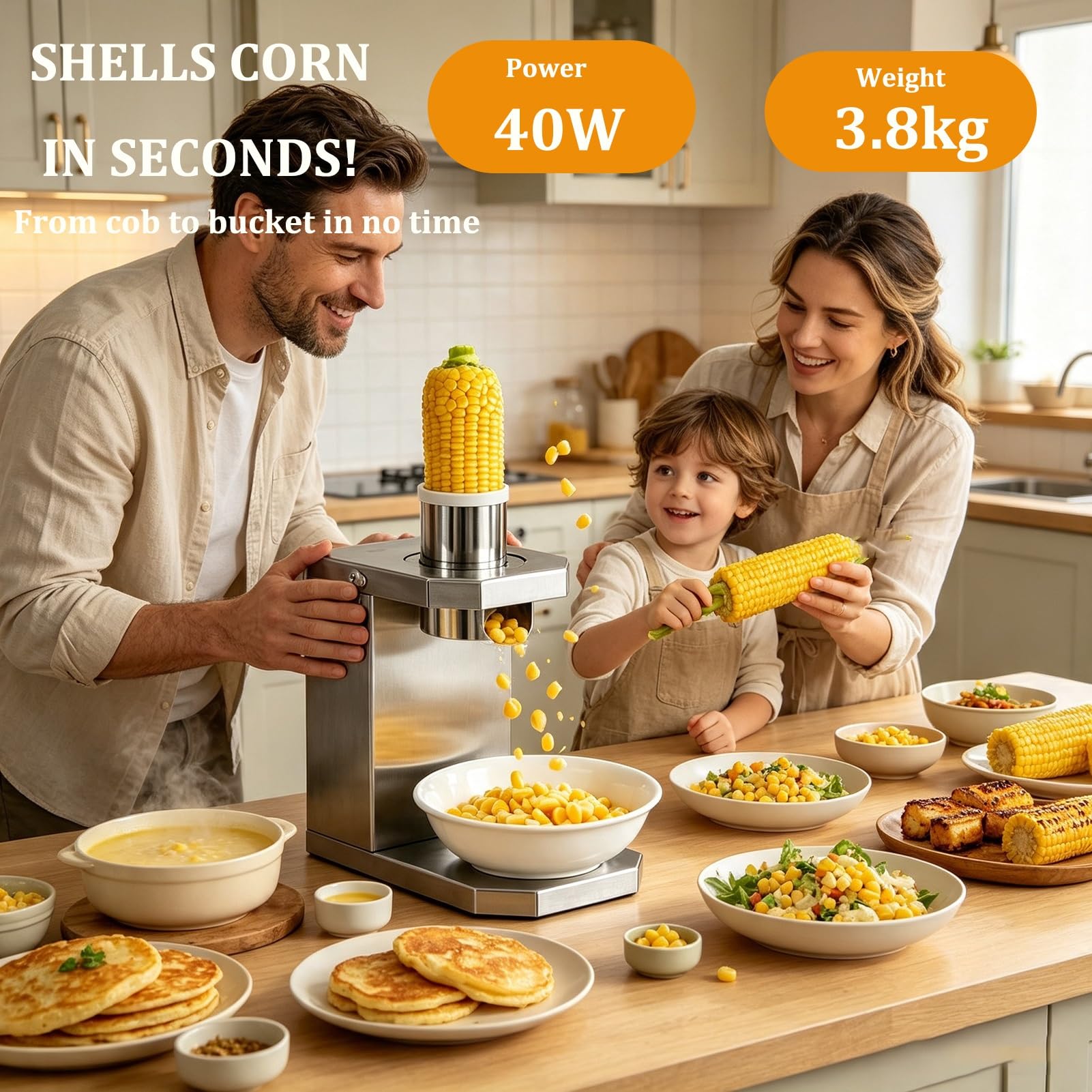 Sgranatrice Elettrica Per Mais Per Uso Commerciale E Domestico, Macchina Automatica Per La Sgranatura Del Mais, Sminuzzatrice Per Mais In Acciaio Inox Per Mais Fresco E Cotto