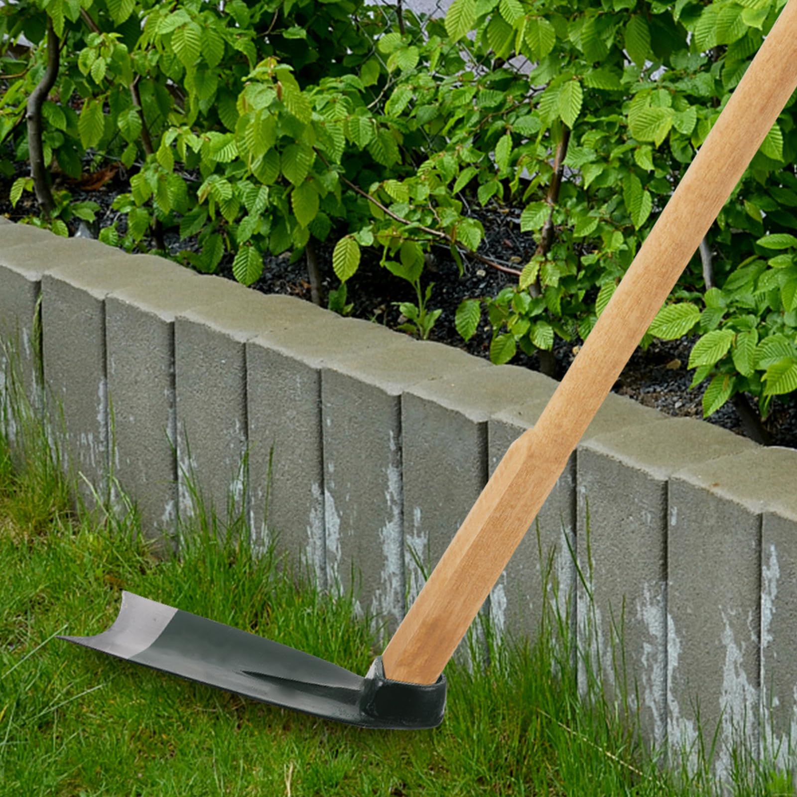 HEMOTON Azada Doméstica de Acero Inoxidable Verde para Jardinería al Aire Libre, Herramienta de Jardín para Labrar y Ahorrar Energía en Cultivo de Hortalizas