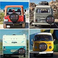 Vista 3 de Cubierta de neumático de repuesto para remolque, cañas de pescar, bandera estadounidense, cubiertas de neumáticos para neumáticos de caravana