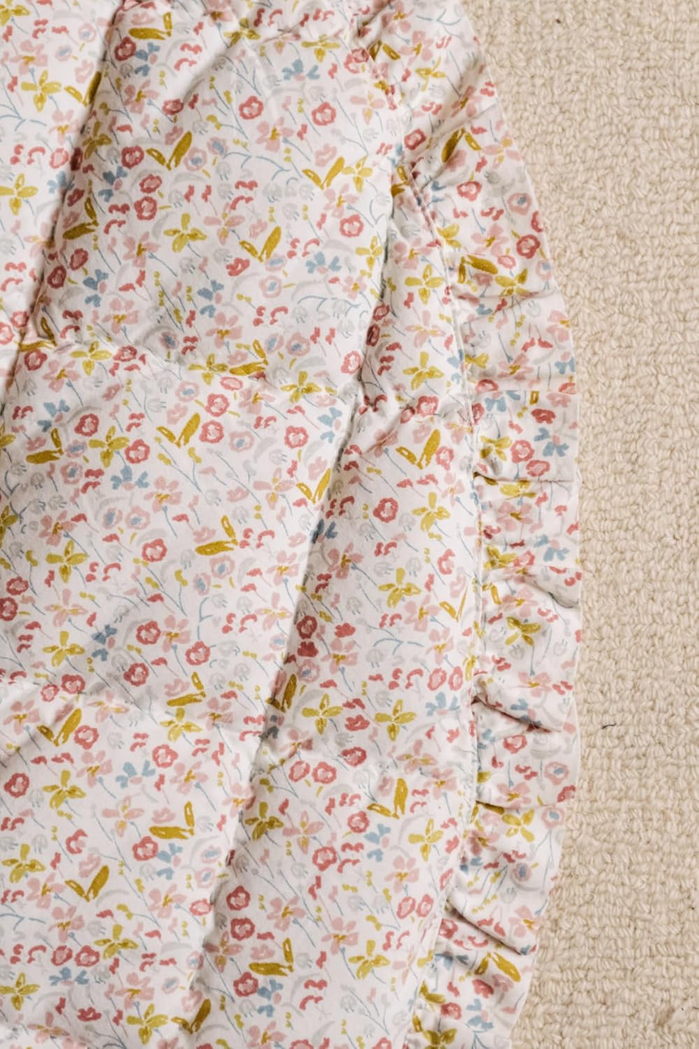 Pehr Baby Play Mat, Floret | Ultra-Soft Quilted 100% Cotton Exterior with Plush Polyester Fiberfill | for Tummy & Playtime | 40” Diameter