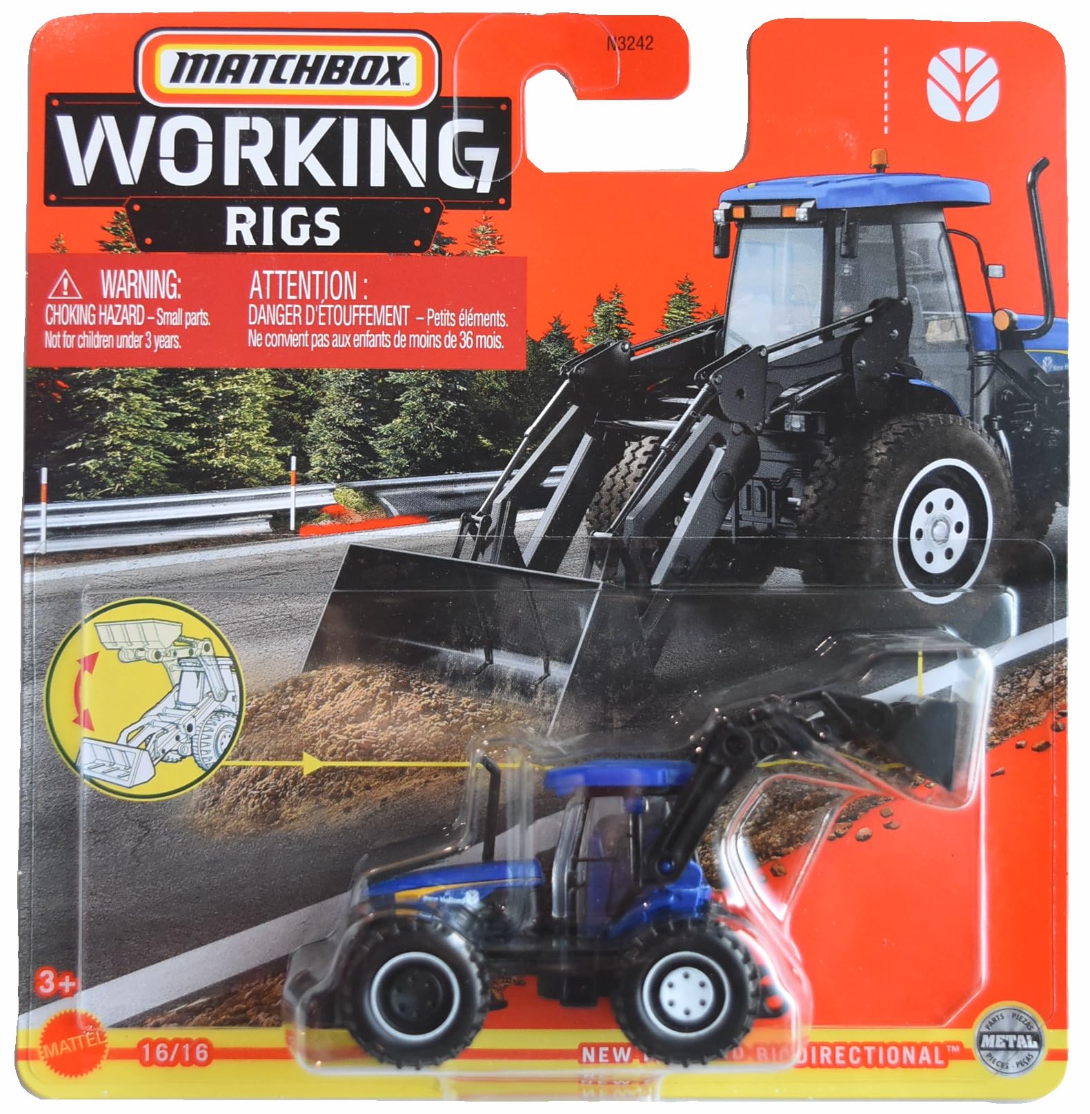 Amazon.com: Matchbox New Holland Biodirectional, Working Tractor 1