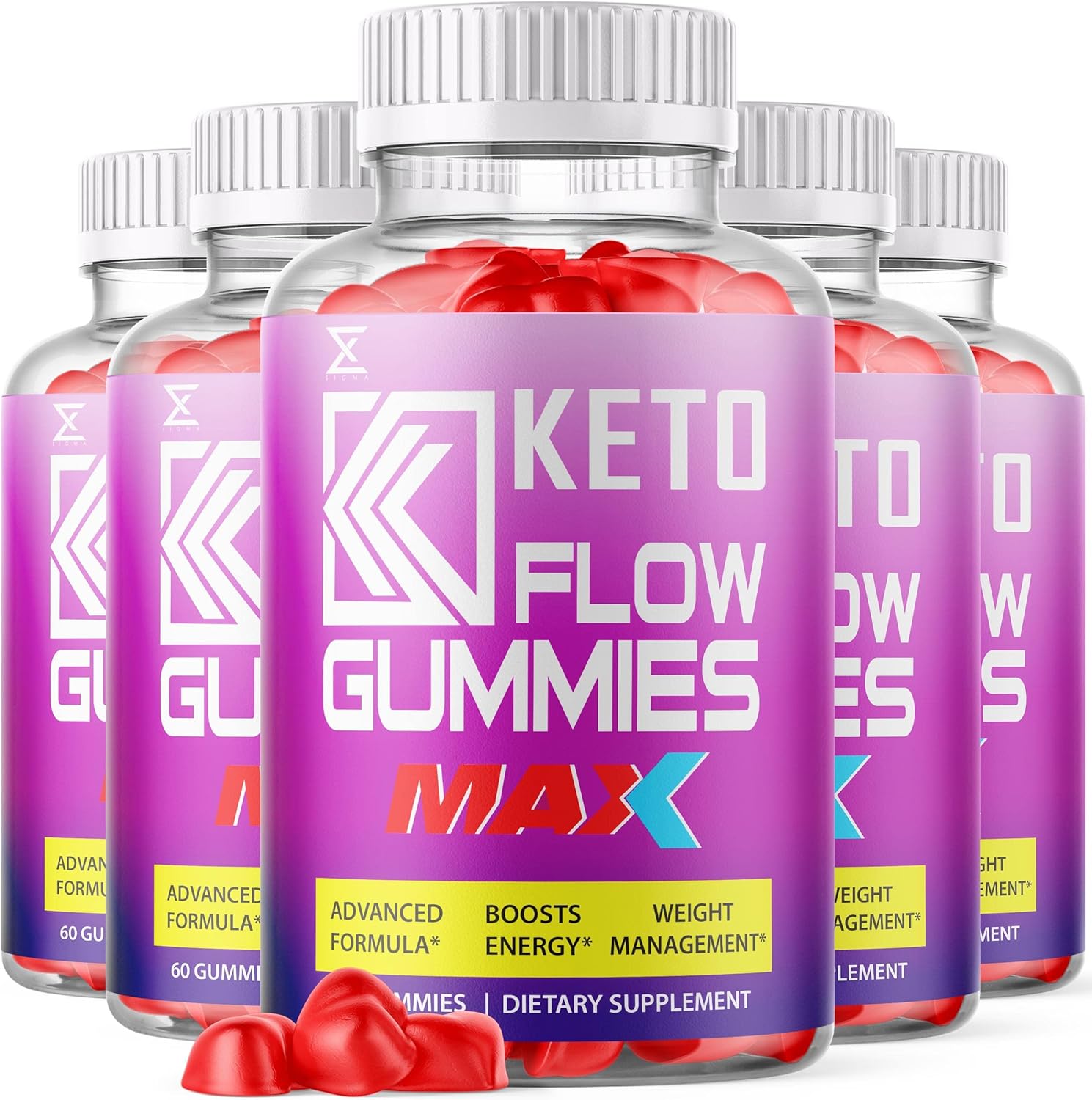 sigma times (5 Pack) Keto Flow ACV Gummies Max 3000mg ACV