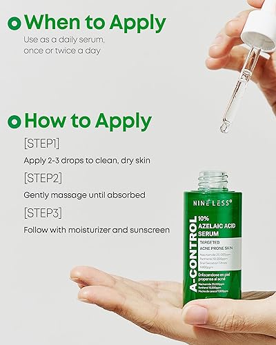 Miniatura 6 de A-Control - Suero de ácido azelaico al 10%  Suero coreano para el acné facial  Tratamiento calmante para eliminar brotes, espinillas  para piel