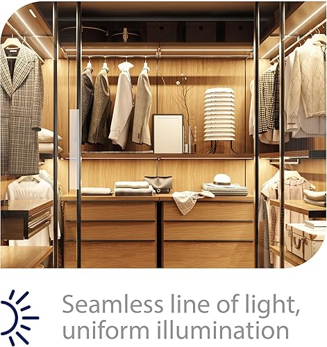 Miniatura 5 de Gemini - Cinta LED COB de 24 V CC sin diodos visibles, 3000 K, blanco cálido, 3 W y 300 lúmenes por pie, carrete de 24 pies, cortable cada 2